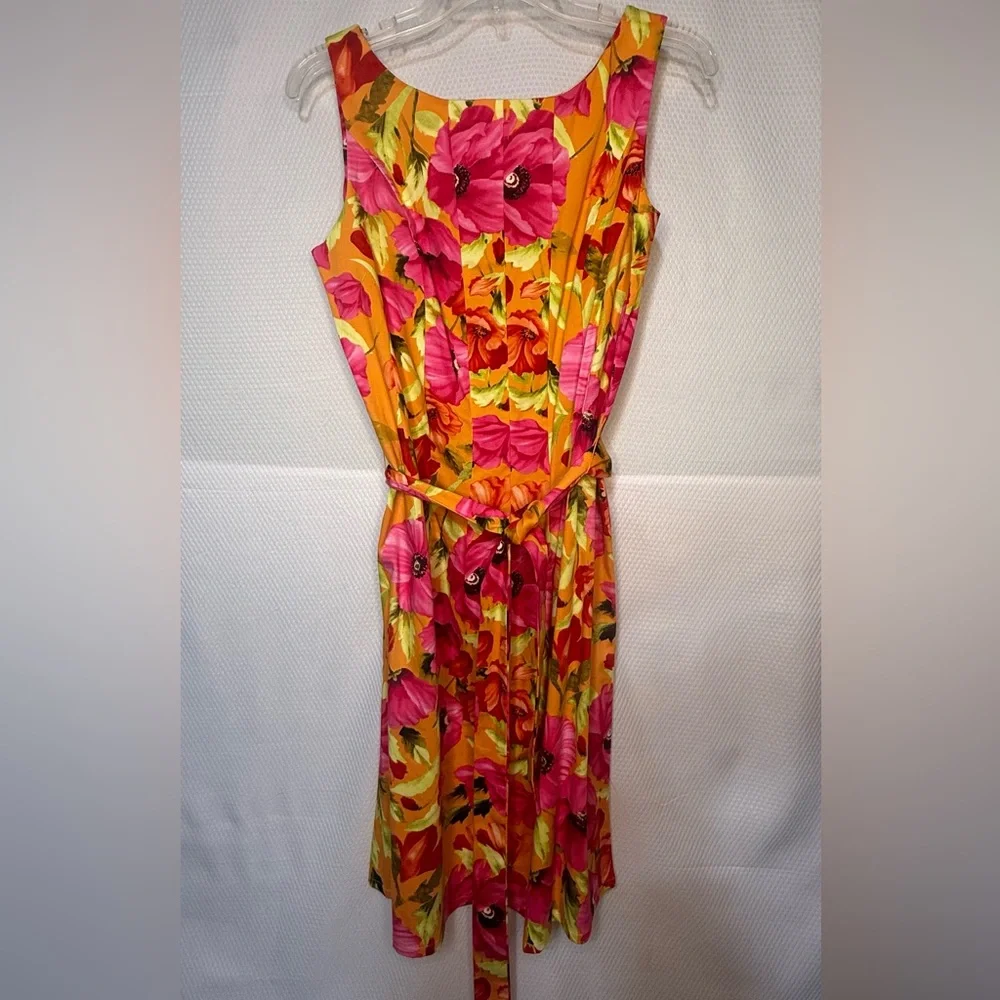 Kim Rogers Pink and Orange Floral Dress With Pink Cardigan - Picture 4 of 10